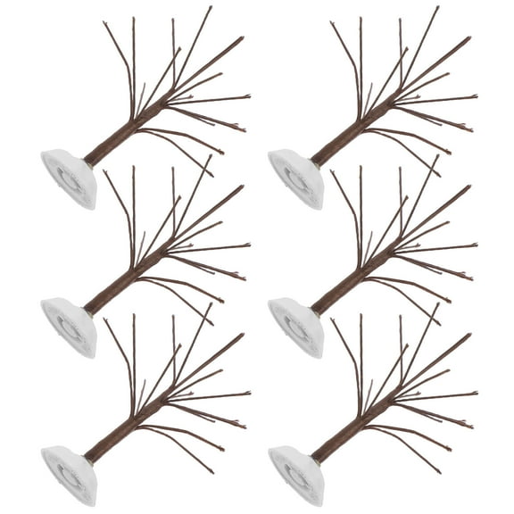 WORGEOUS 6pcs Mini Trees For Diorama Artificial Bonsai Tree Realistic Winter Tree Decoration For Holiday Village Scene Accessories