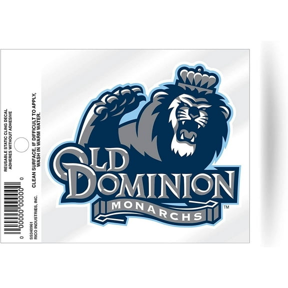 NCAA Old Dominion Monarchs Small Static Cling Decal