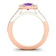 thumbnail image 4 of 1.35 Carat Natural Diamond Amethyst Gemstone Wonderful Engagement Ring for Women Solid 14K Rose Gold Size 11.5 by Diamond-Capitals, 4 of 8