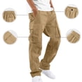 thumbnail image 2 of Mens Cargo Pants Hiking Casual Summer Tactical Pants Jogger Relaxed Fit Travel Trousers Pants, M, 2 of 8