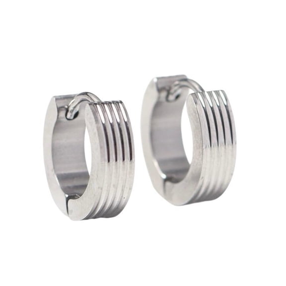 13mm Small Silver Hoop Earrings for Men Women,Streetwear Hip Hop Unisex Style