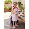 thumbnail image 3 of BemeyourBBs Toddler Baby Girl Back to School Dress Kids Kindergarten Outfits Toddler Girl Summer Tank Dress Sleeveless 2 3 4 5 6 7 Years Apple Embroidery Striped Bow Decor A-Line Dress, 3 of 9