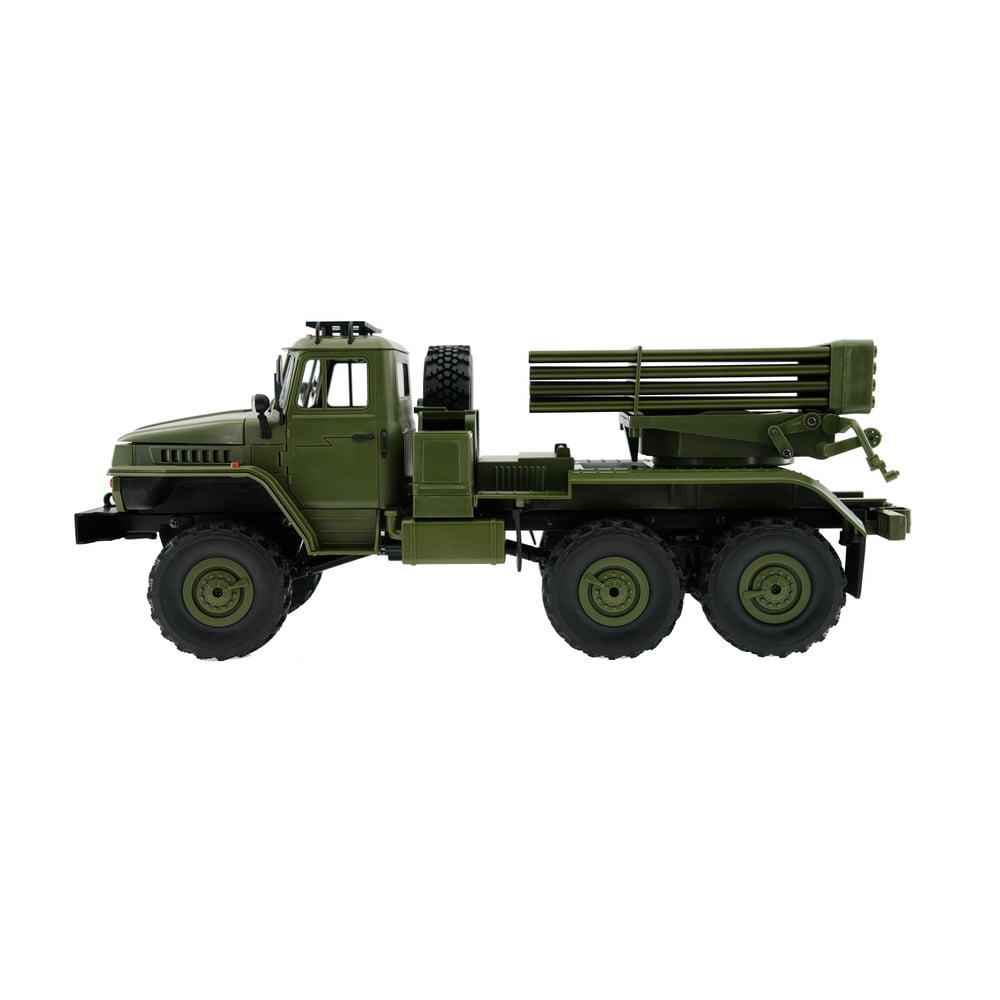 1:16 Full-Scale RC Crawler, 4WD 2.4G Remote Control Climbing Car with 5KM/H High Speed, Rocket Launcher, Spare Tire, RC Drift Vehicle Model Toy Gift for Adults