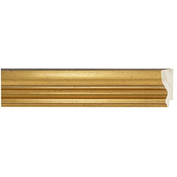 Picture Frame Moulding (Wood) 18Ft Bundle - Traditional Gold Finish - 2.25" Width - 3/8" Rabbet