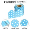 thumbnail image 3 of Borde de Tablero de Anuncios Uxcell Dots, 33 Pies Decoración de Póster de Pizarra de Corcho Recorte Bordes Ondulados Decoración de Pared para Aula Oficina Taquilla, Azul Claro, 3 of 7