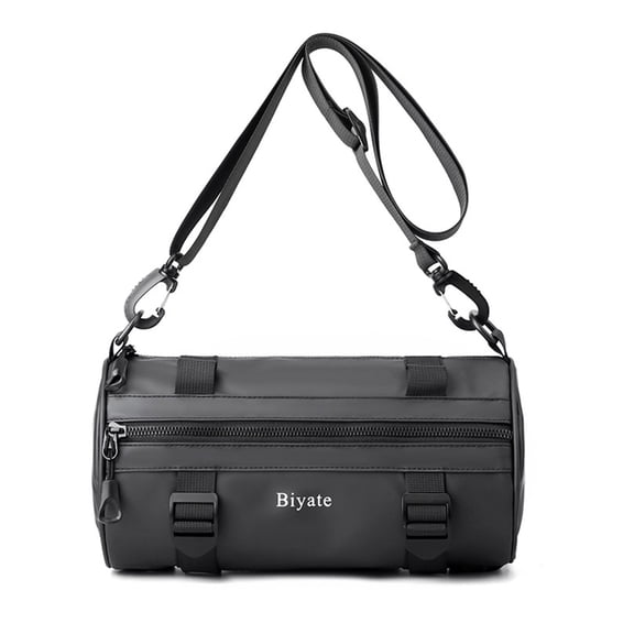 Male Shoulder Bag Man Crossbody Bag Nylon Round Cylindrical Backpack Chest Bag Trendy Messengers Bag for Everyday