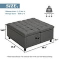 thumbnail image 5 of Magic Union 35 Inch Extra Large Ottoman with Storage, Large Square Storage Ottoman Coffee Table with Lift Top Tufted Linen Look upholstered Ottomans for Living Room-Gray, 5 of 7