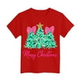 thumbnail image 6 of Ulanda Toddler Boy Girl Christmas Shirt Kid Xmas Tshirt Cotton Short Sleeve Tee Top (Red, 5-6 Years), 6 of 6