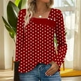 thumbnail image 2 of cfhntfmh Tops for Women Asymmetric Square Neck Tunic Tops Trendy Long Sleeve Shirts Dressy Blouses Fall Outfits for Women, 2 of 7