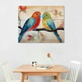 thumbnail image 2 of Nawypu  Colorful Bird Wall Art Watercolor Animal Parrot Picture Canvas Prints Two Love Birds on Branch for Living Room Bathroom Bedroom Decor Framed Office Home Walls Decoration, 2 of 4