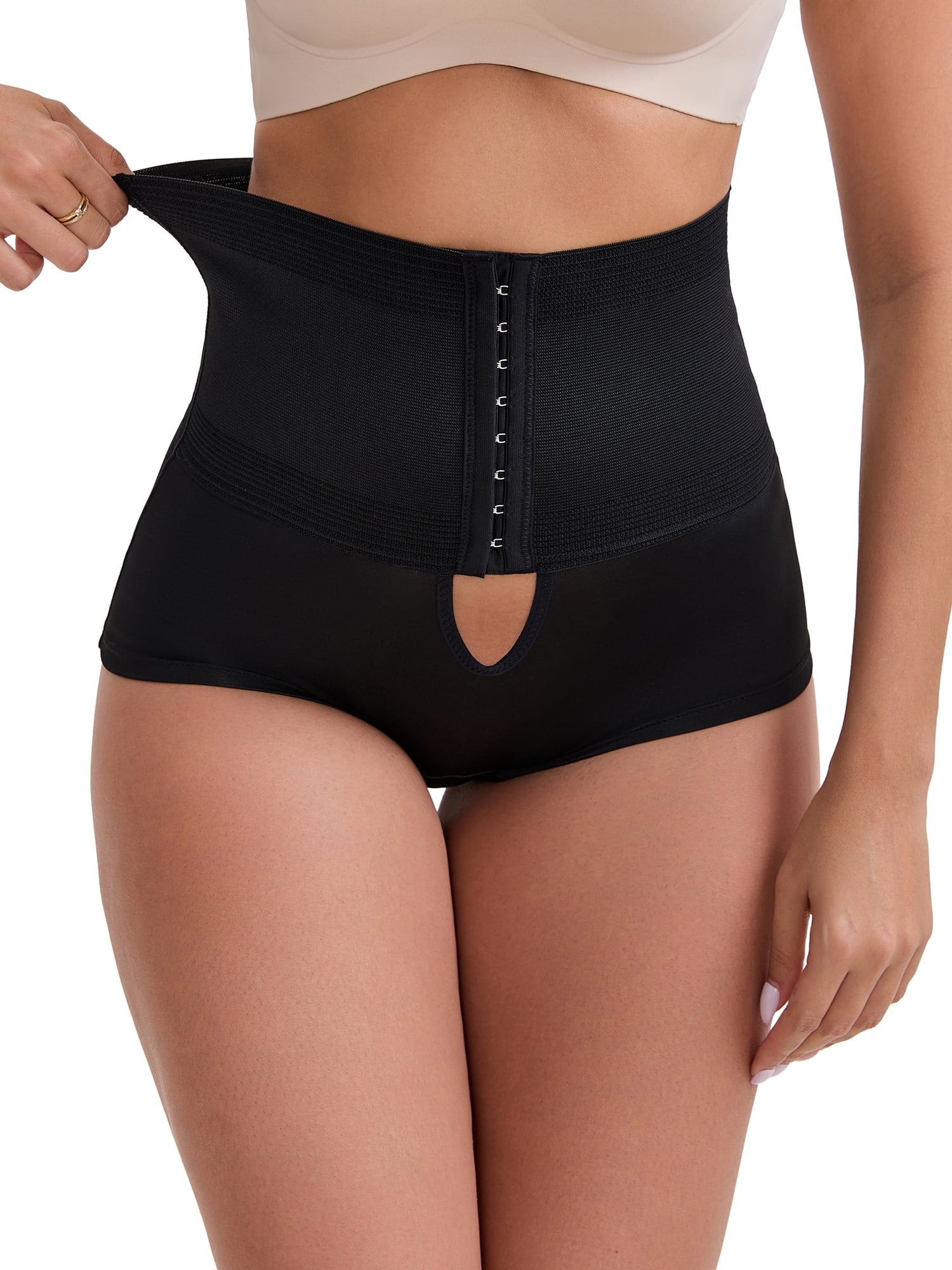 DARING DIVA Women's High-Waisted Shaper Knickers Tummy Control Half-Hip Shorts 3XL Black