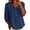 Navy, variant on Blouses for Women Trendy Solid Color 3/4 Sleeve Collared Blouse with Puff Cuffs Comfortable Breathable Streetwear, Size S-XXL