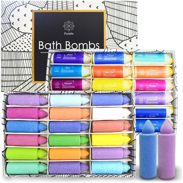 Scented Candles Bath Bombs Gift Set 18 Xl Birthday Candles For Women Kids Natural Bath