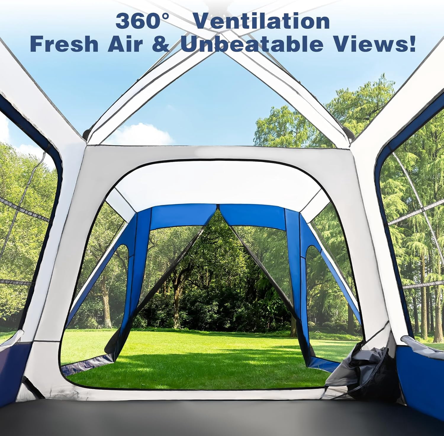 Bronkige 4/6/8 Person SUV Tent, Easy Setup & Spacious SUV Tailgate Tent with Large Mesh Windoors, Rainfly & Awning, Perfect for Family & Group Outdoor Adventures