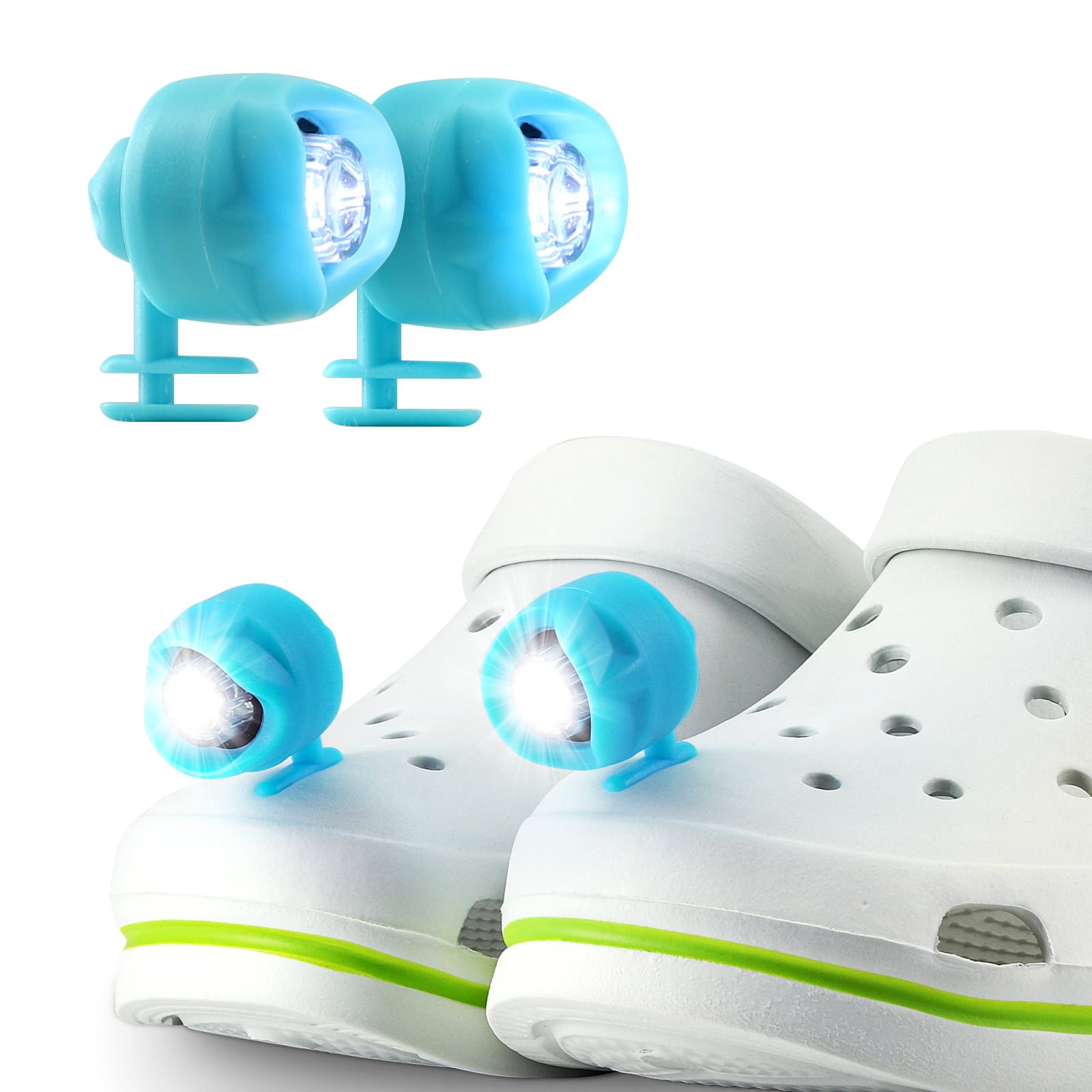 Croc Shoe Lights, Peatop 2 Pack ABS Headlights for Croc ,Led Flashlight