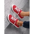 thumbnail image 5 of Women‘s Fashionable Soft And Comfortable Classic Outdoor Round Toe Lace-up Flat Canvas Casual Sneakers, 5 of 7