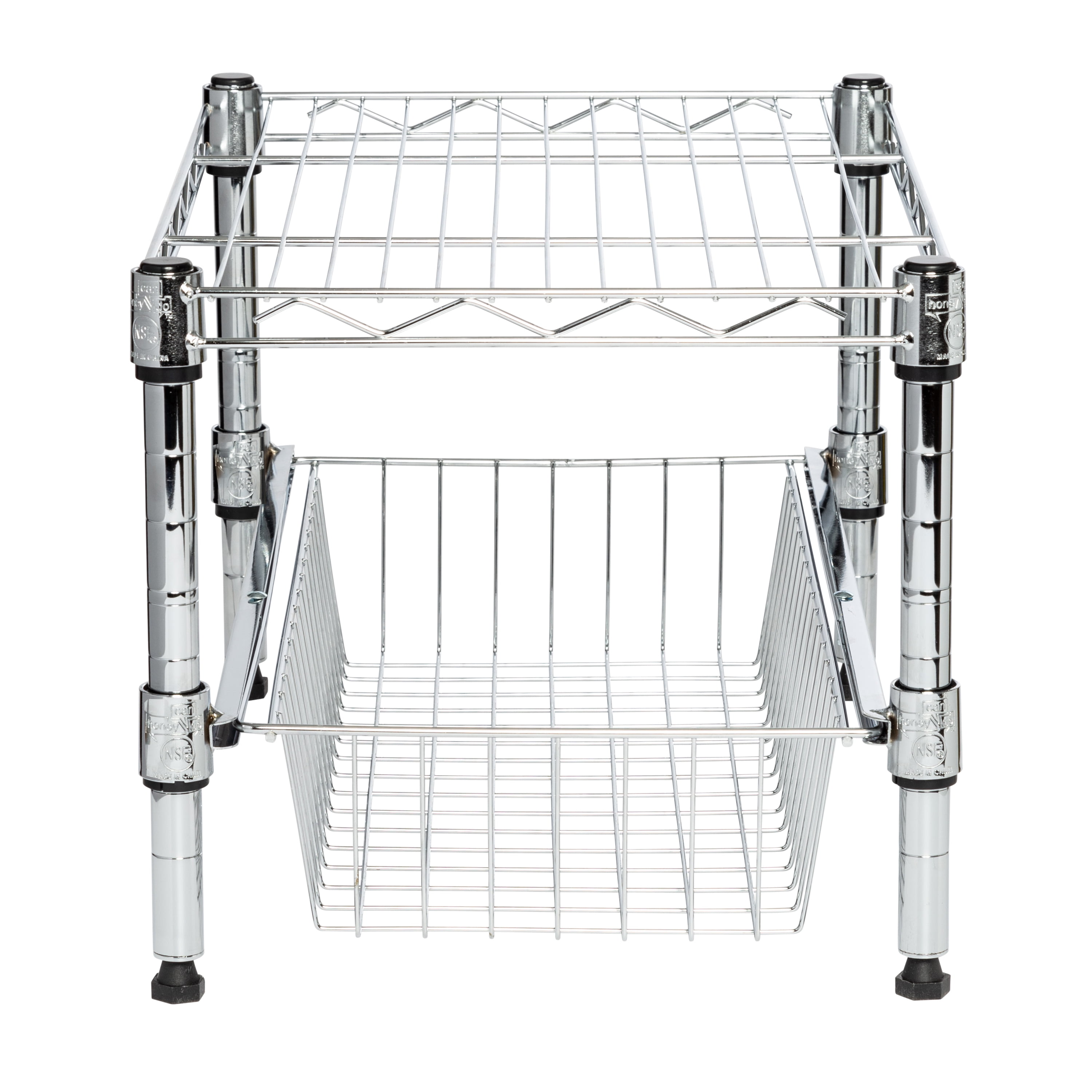 Honey-Can-Do Steel Stackable Adjustable 2-Tier Cabinet Organizer, Chrome