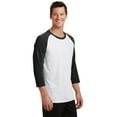 thumbnail image 4 of Port & Company Core Blend 3/4 Sleeve Raglan Tee-3XL (White/ Jet Black), 4 of 6