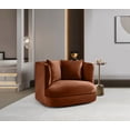 thumbnail image 2 of Meridian Furniture Alder Cognac Velvet Accent Chair, 2 of 17