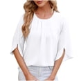 thumbnail image 4 of Sevevn Women's Shirt Fashion Long Sleeve Round Neck T-Shirt Printing Loose Blouse White XXL Summer Clearance, 4 of 9