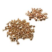 Wxqbjtam 100 Sets Double Cap Rivets studs Snap Rivet Leather Craft Light Gold