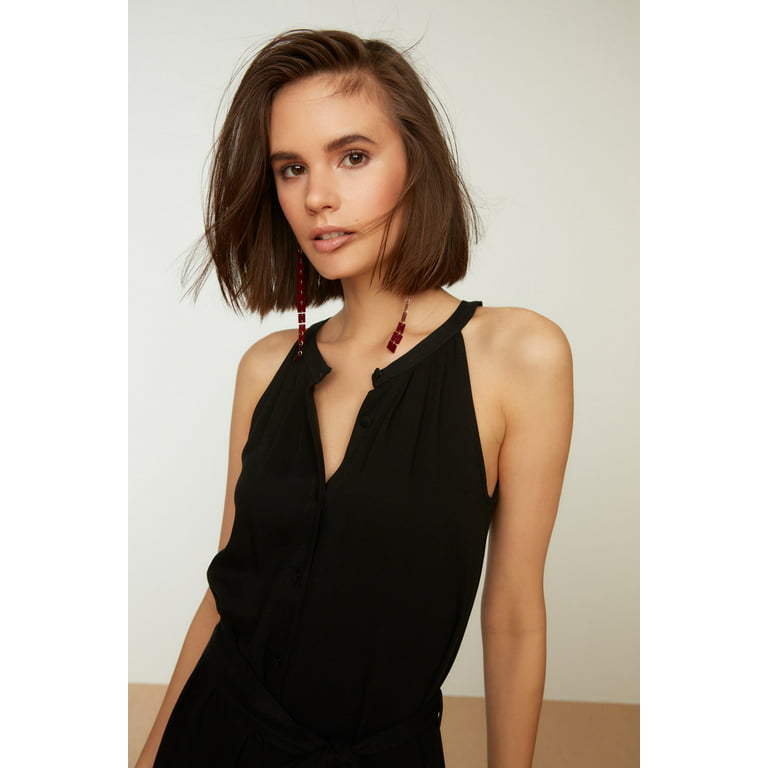 Buy Trendyol Slit Detail Halter Neck Dress in Black 2024 Online