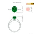 thumbnail image 5 of ANGARA Oval Lab Grown 2.25 Ct Emerald Engagement Ring with Marquise Diamonds for Women in 14K White Gold (Size-10x8mm) | May Birthstone, Anniversary, Jewelry Gift for Women | Lab-Grown Emerald Ring, 5 of 9