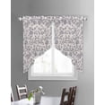 thumbnail image 3 of Haze Blue Leaf Swag Valances for Windows, Retro Farmhouse Plant Floral Branch Rod Pocket Sheer Valances for Small Windows, Swag Toppers Light Filtering for Kitchen Living Room 2 Panels 36''x36'', 3 of 6