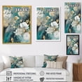 thumbnail image 4 of Designart "Golden Blue Marble Flowers II" Floral Wall Art Print, 4 of 5