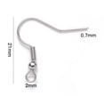thumbnail image 2 of 100 pcs. 304 Stainless Steel Silver Tone French Earring Hooks with Spring and Ball - 22mm - 3mm Ball - 21 Gauge (0.7mm Thick), 2 of 3