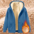 thumbnail image 5 of felwors Unisex Sherpa Lined Fleece Jacket - Zip Up Hooded Sweatshirt, Warm Fall & Winter Casual Coats with Pockets Light Blue, S, 5 of 5