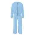 thumbnail image 4 of Women 2 Piece Outfits Lounge Set Oversized Zip Up Sweatshirt Jacket Sweatpant Matching Sweat Sets Winter Sweatsuits Sky Blue S, 4 of 4