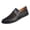 Black, variant on Mens Mesh Stitching Leather Patchwork Oxfords Slip on Penny Loafers Summer Fall Breathable Casual Closed Toe Sandals Walking Driving Flat Dress Shoes Brown Size 12