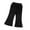 Black, variant on WOLLED Baby Girls Summer Ribbed Flare Leggings Pants Toddler Spring Knit Bell Bottoms Solid Color Elastic Waist Ruffle Leggings Flared Cotton Pants Trousers for 1-6Y