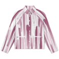 thumbnail image 4 of Jackets for Women Winter Coat Jackets Flannel Stand Collar Jacket(Abstract Pink Brushstrokes Pattern,Size:S-4XL), 4 of 7