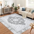 thumbnail image 2 of Machine washable carpet 5*7 ft Belgian velvet washable foldable printed carpet - non-slip and stain-resistant - Horch Elegant Gray Tone, 2 of 4