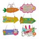 thumbnail image 1 of Orange Placa colgante de madera para puerta, adornos de conejito, señal de puerta, colgante de árbol, Feliz Pascua, 6 uds., 1 of 1