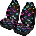 thumbnail image 7 of Uorisanigo Colorful Dog Paws Car Seat Covers Waterproof Front Seat Covers Easy Installation Stretch Polyester Fabric Cover Protection Interior Accessories Universal Fit Most Cars,SUV, Trucks, 7 of 7