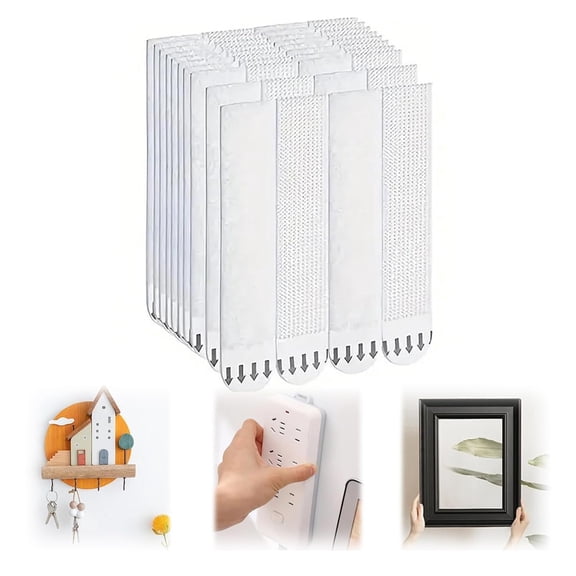 3M Adhesive Hook and Loop Strips Heavy Duty, 24-Pairs(48 Strips) Double-Sided Sticky Picture Hanging Kit, Picture Hangers for Walls, Picture Hanging Hooks Without Nail, Removable Damage Free