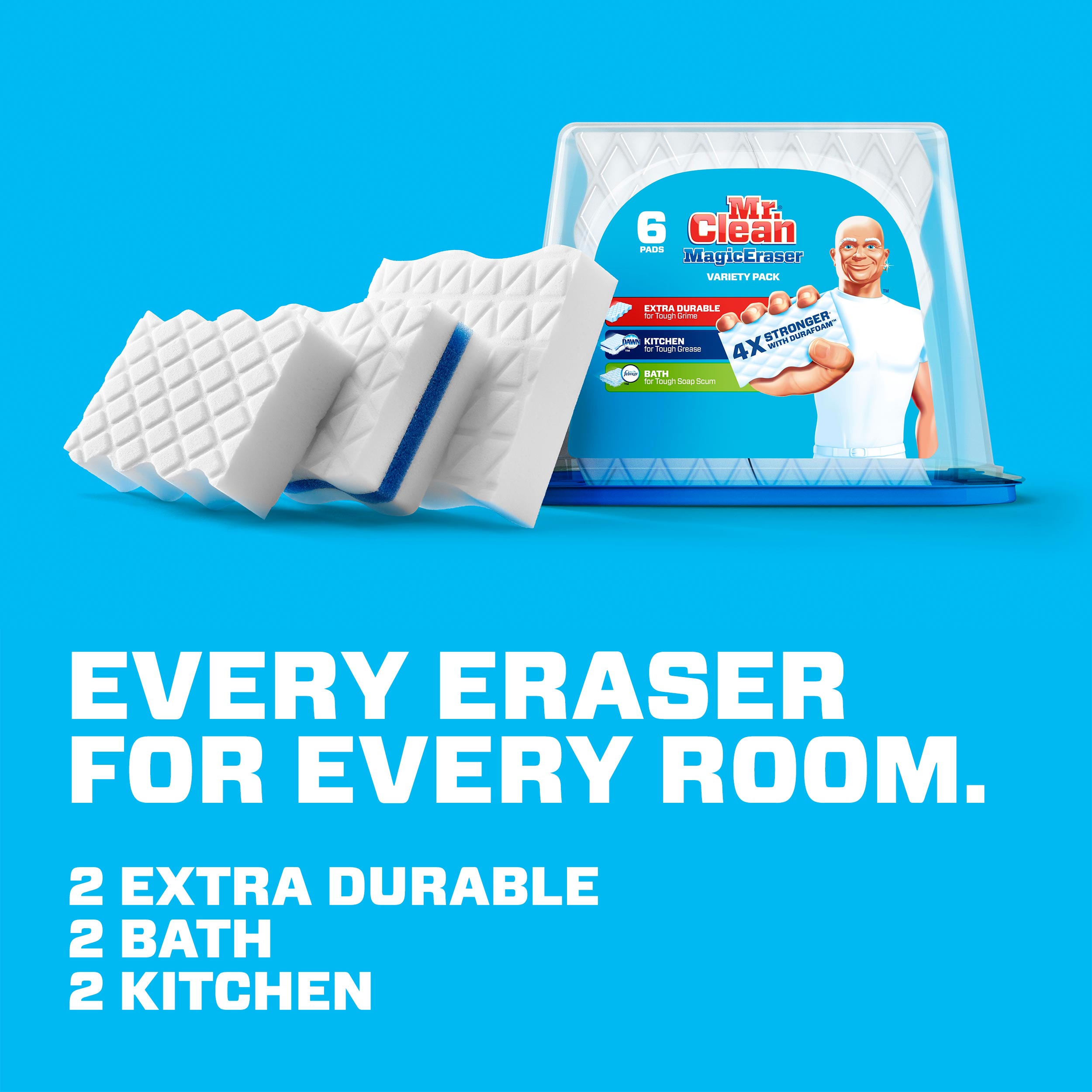 Mr. Clean Magic Eraser Cleaning Pads with Durafoam, Variety Pk, 6 Ct - image 4 of 11