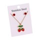 thumbnail image 2 of Delicado conjunto de collar y aretes de clavícula de acero inoxidable 304, luces dulces, regalo de lujo, joyería de acero inoxidable, 2 of 7