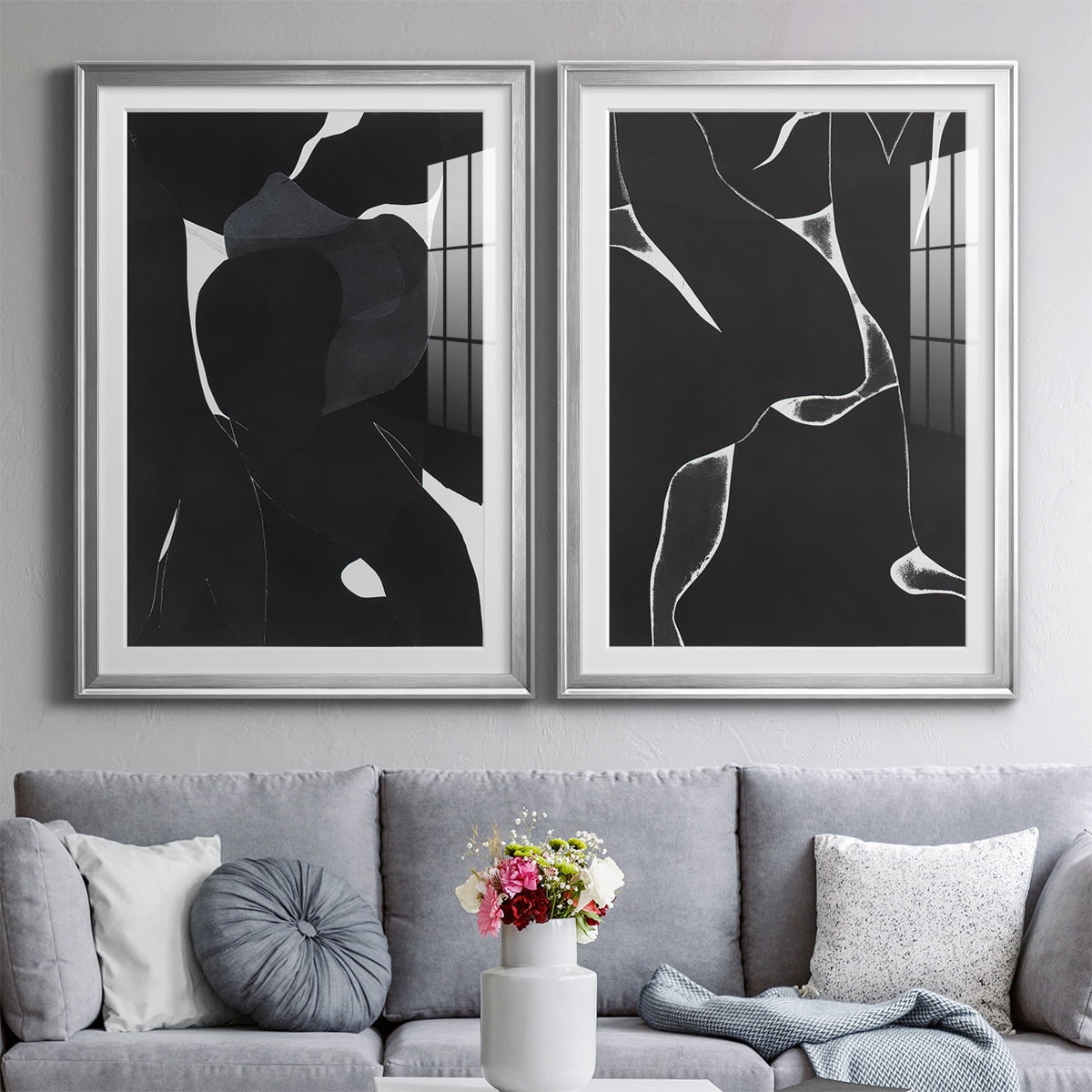 Wexford Home Night Bloom I Premium Framed Print, 26.5" x 36.5" - Ready to Hang, Silver (Set of 2)