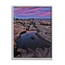 Stupell Industries Tide Pool Landscape Nature Photography Gray Framed Art Print Wall Art, 24 x 30
