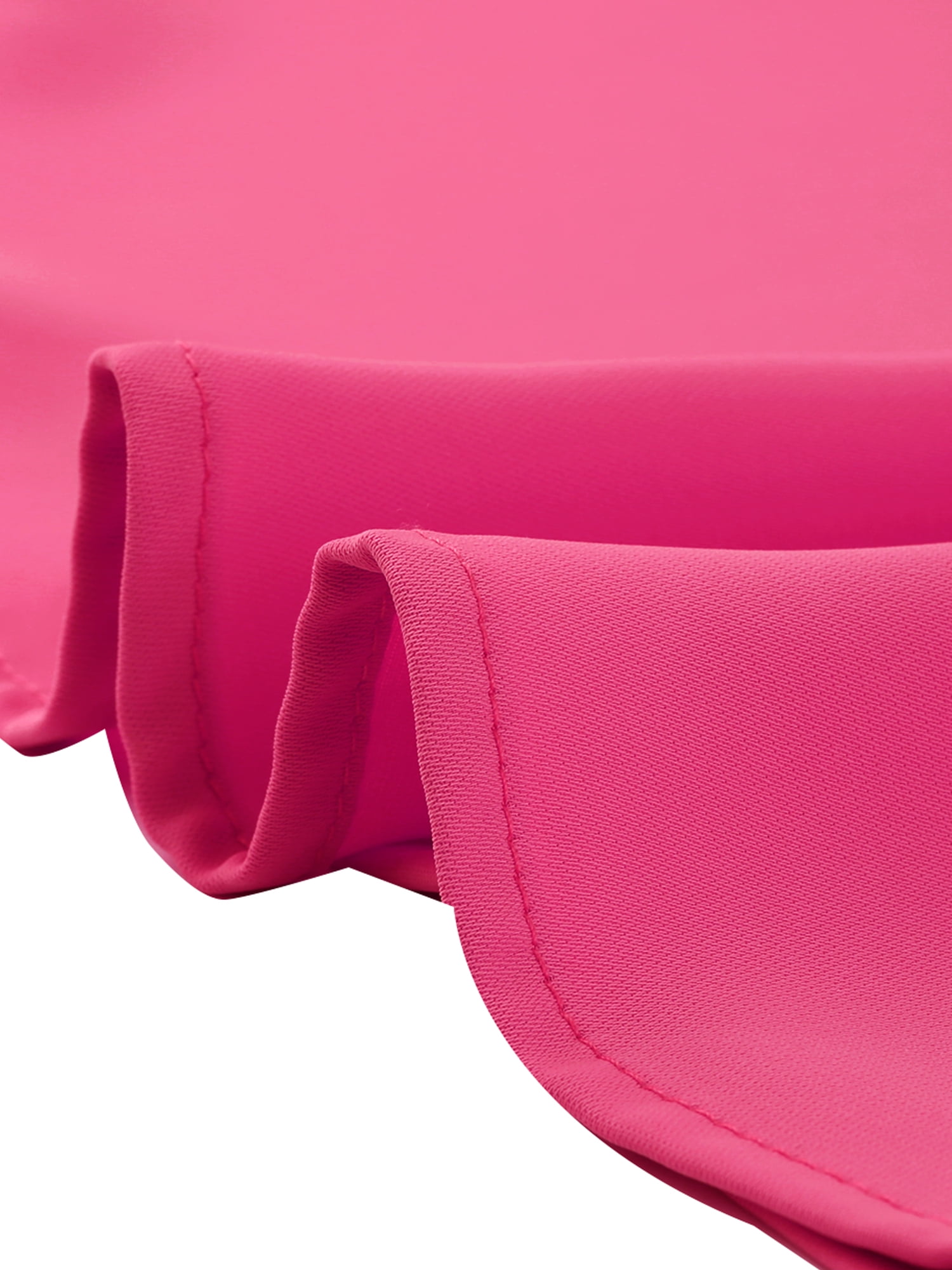 DARING DIVA Women's Ruffled Trim Pleated Plain Blouse Top XL Hot Pink