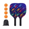 thumbnail image 1 of Juego de 2 raquetas portátiles de Pickleball, bolsa de transporte con 4 pelotas con agarre cómodo, ligero para exteriores, hombres, mujeres, deportes, 1 of 9