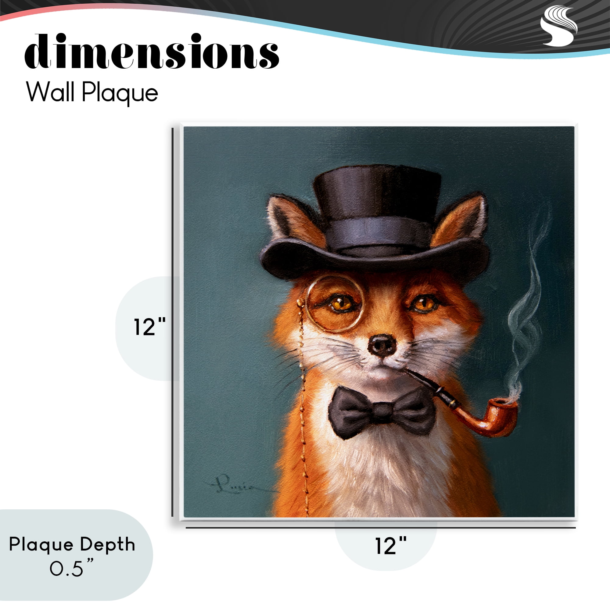 Stupell Industries Charming Dapper Fox Wall Plaque Art, design by Lucia Heffernan
