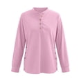 thumbnail image 4 of HUANBAI Long Sleeve Corduroy Shirt Oversized Casual Button Up Tunic Sweatshirts Loose Side Split Pullover Solid Color Shirts, 4 of 5