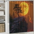 thumbnail image 5 of Vintage Nautical Full Moon Shower Curtain Set Bathroom Set Decorative Vintage Mid Century Ocean Theme Full Moon Pirate Ship 4 Piece Shower Curtain, Toilet Cover, U-Mat, Floor Mat, 5 of 8