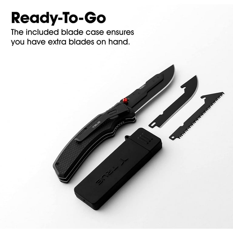 Alliance Consumer Group TRU-FMK-0005 Utility Replaceable Blade Folding  Pocket Knife Black 