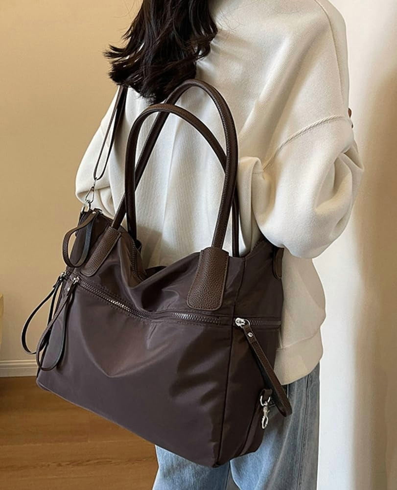 Zhengup Large Handbags for Women Top-Handle Purse Roomy Casual Shoulder Crossbody Bags Nylon Travel Working Tote Purse